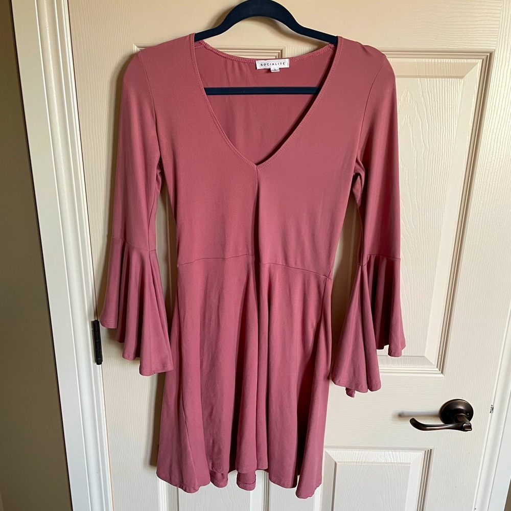Socialite Bell-Sleeve Dress